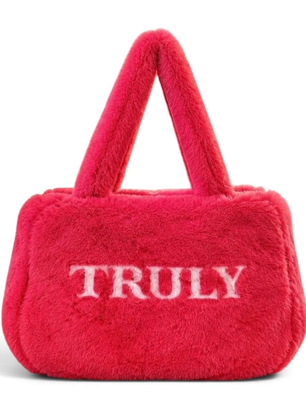Truly Fuzzy Tote Bag Bright Pink New